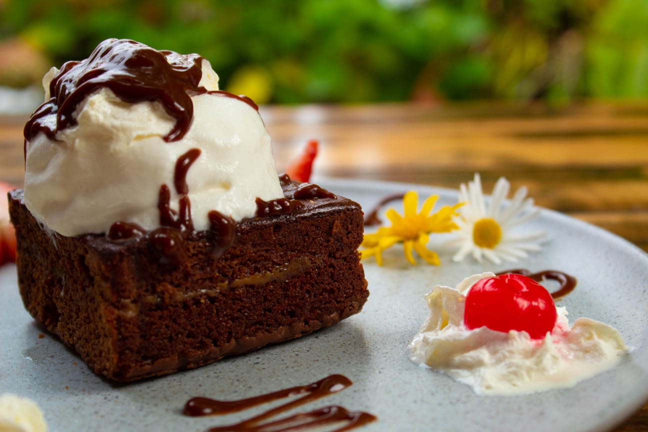  brownie con helado  Restaurante La Fonda de los Arrieros Salento Quindío