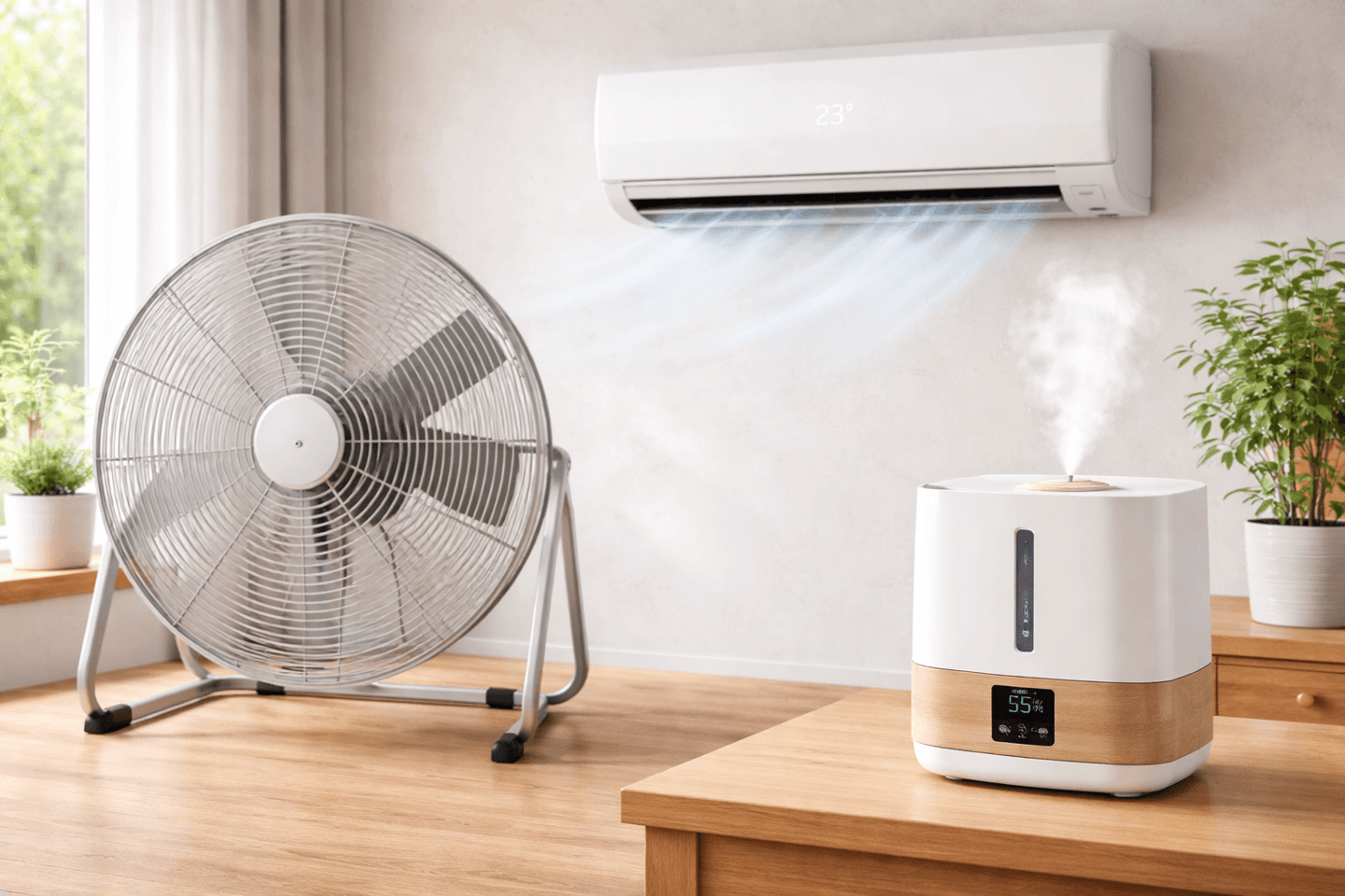 Climatização e conforto: ventilador, ar condicionado, umidificador de ar, aquecedor, insulfilm 