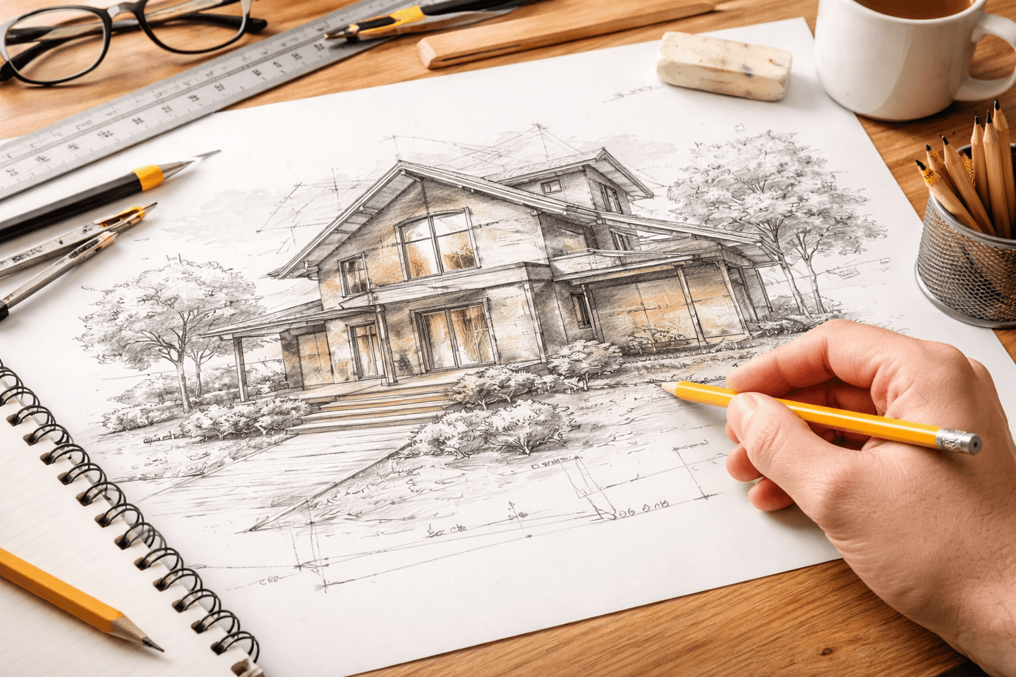 Projetos arquitetônicos residenciais feitos sob encomenda. Projeto estrutural, hidráulico, elétrico