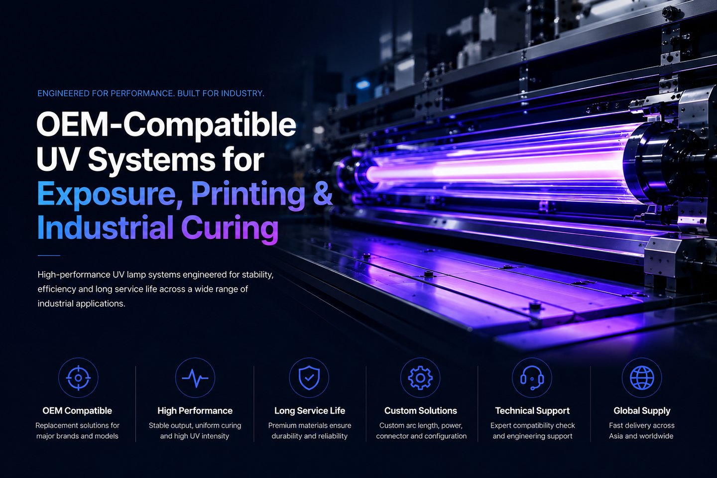 OEM-compatible industrial UV systems for exposure, printing and UV curing applications
