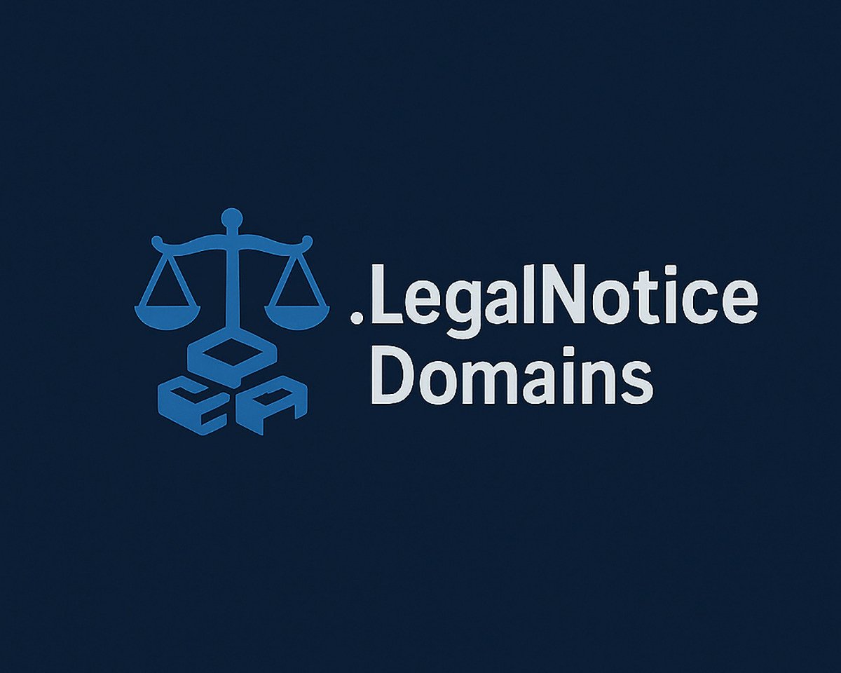legal notice domains logo, blue
