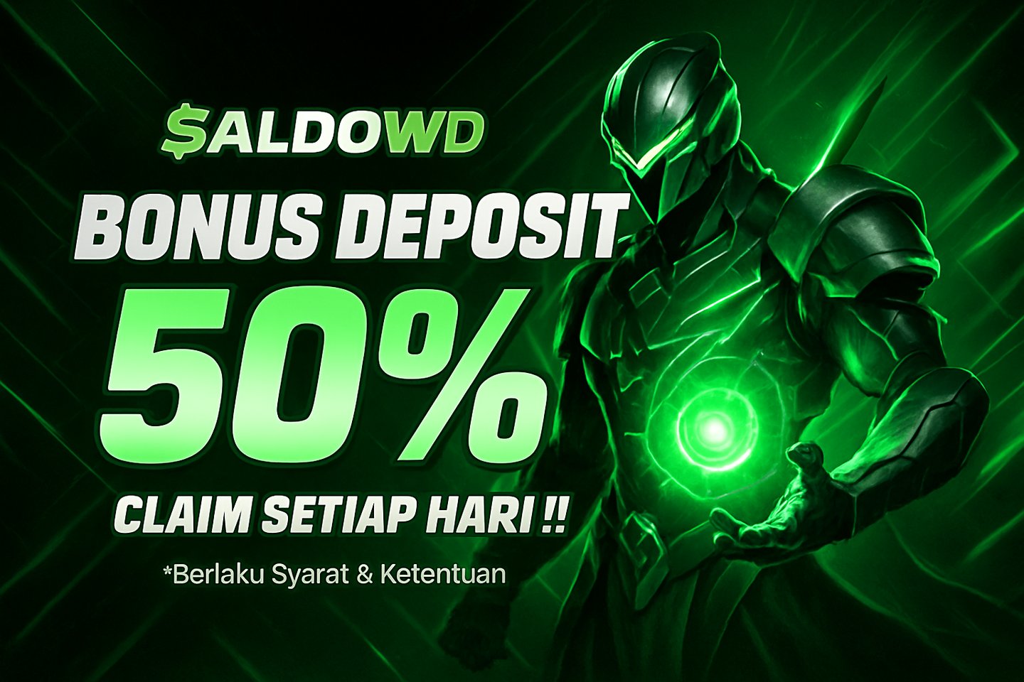Klaim Bonus Deposit 50% Setiap Hari di SALDOWD! Penawaran spesial untuk meningkatkan saldo bermain