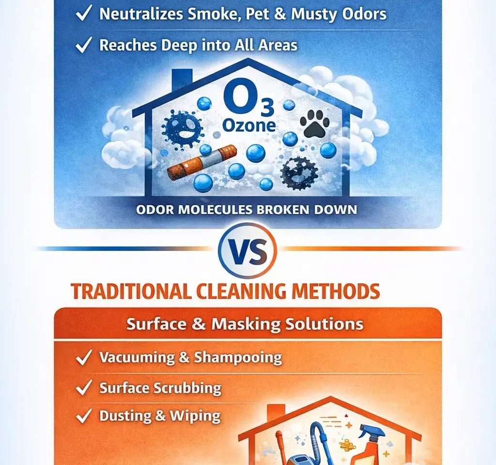 Ozone VS Deodorizers - Grossbusters