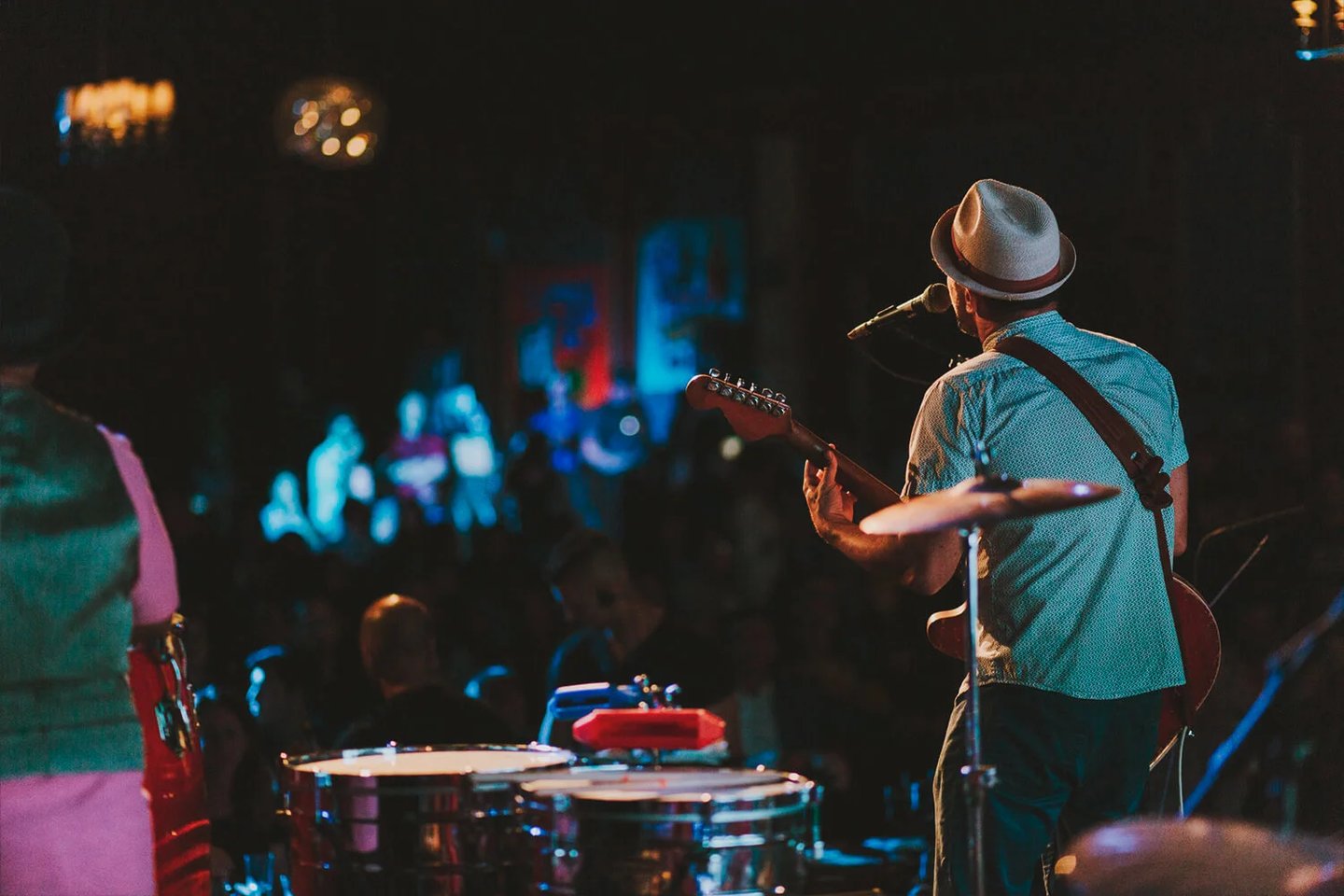 Musician performing at an event in Dubai, UAE
