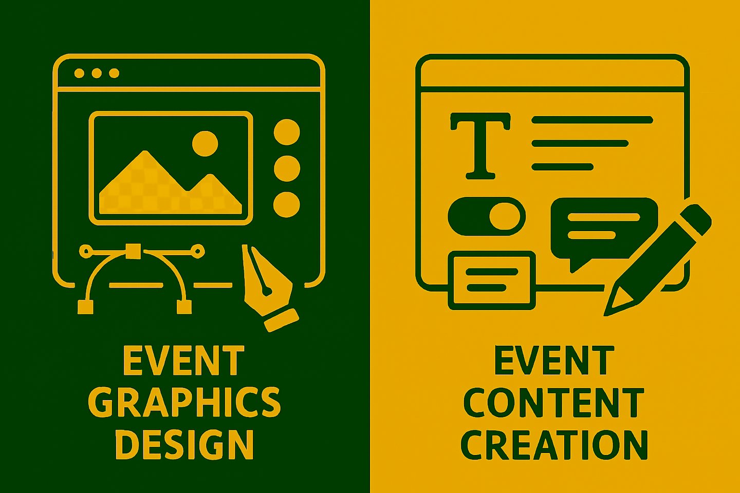 Graphic image for event graphic design and event content creation