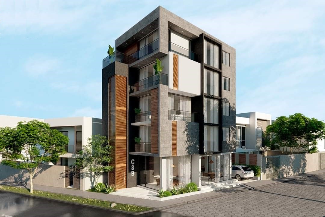 Edificio residencial moderno generado por asociación inmobiliaria