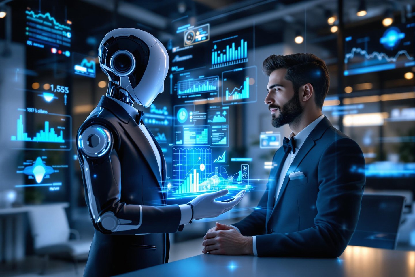 a man in a suit and tie is shaking hands