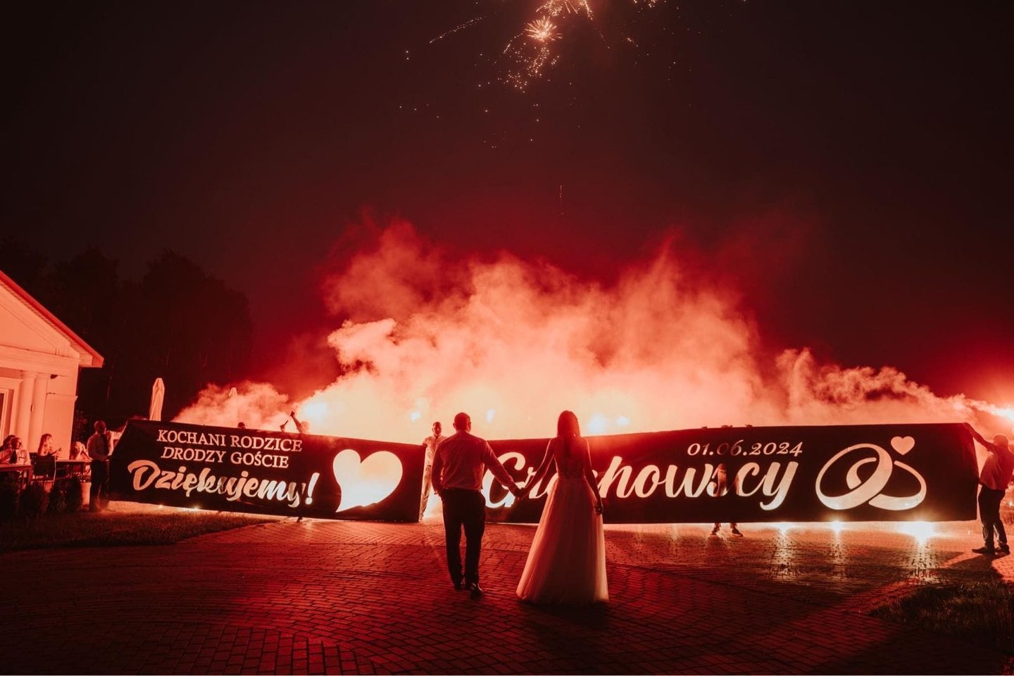 pirofolia na wesele z imionami nowożeńców