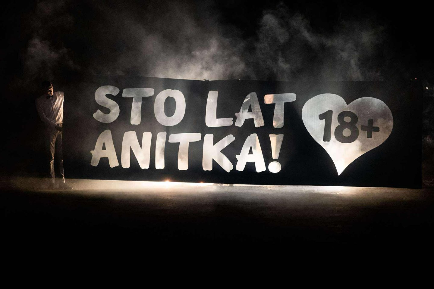 napis prezent na 18 urodziny dla dziewczyny baner pirotechnika