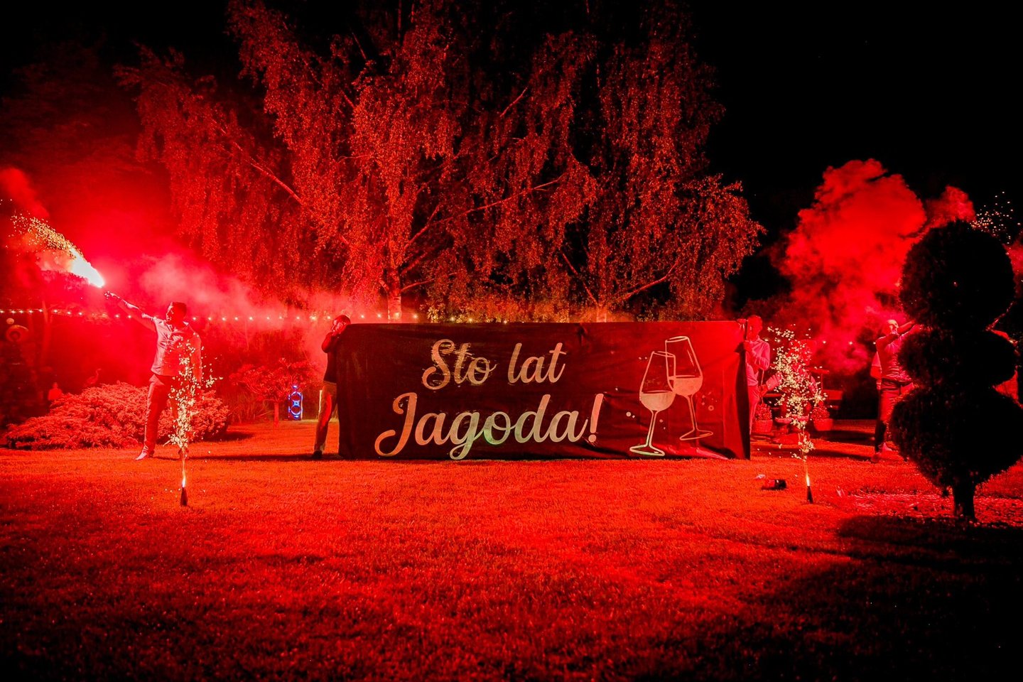 prezent na urodziny podświetlany napis sto lat baner