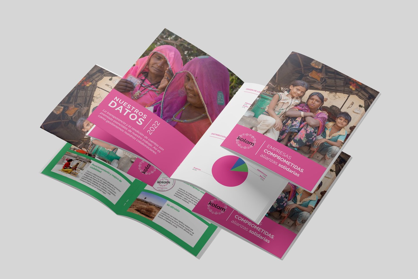 Dossier empresas solidarias ONG. Diseño editorial impreso y digital