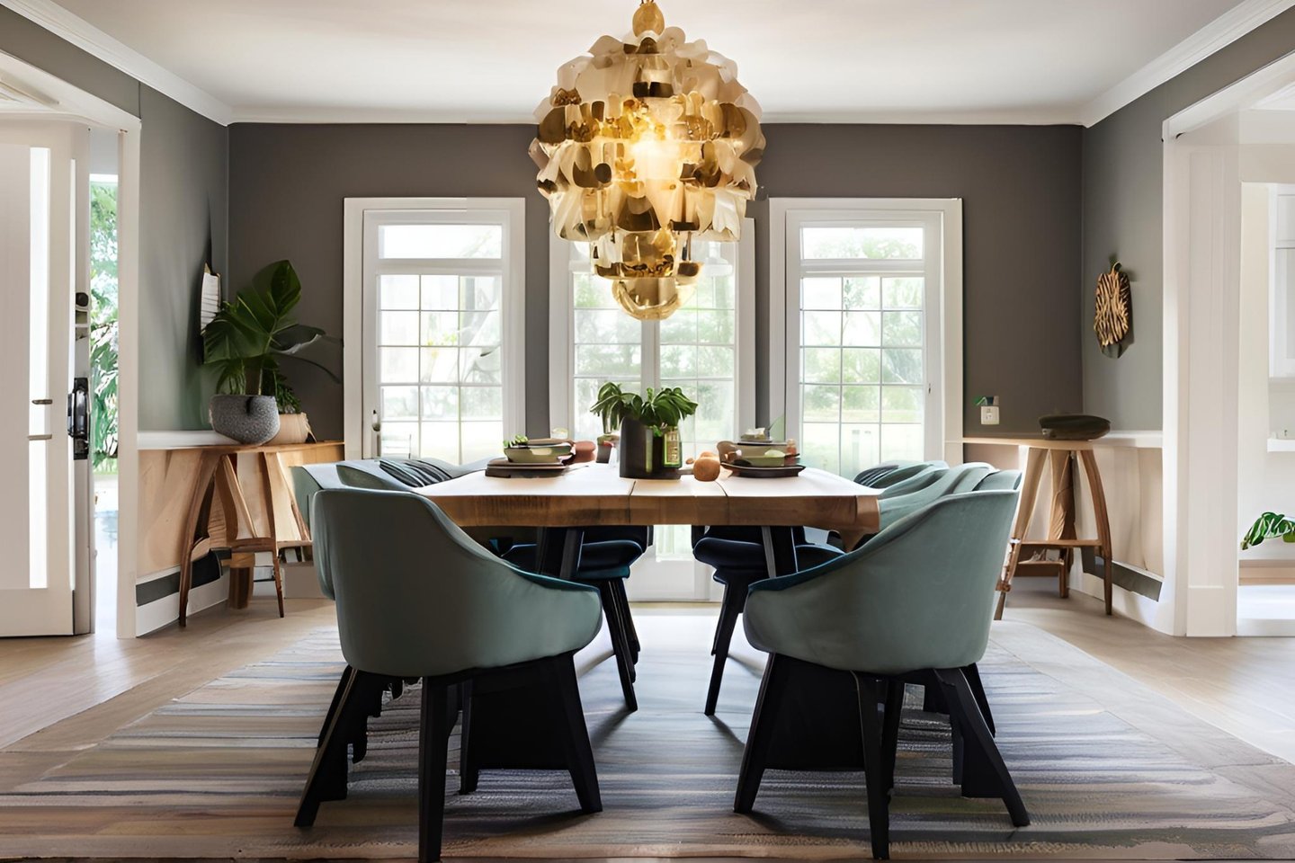 Dining hall designs with lighting