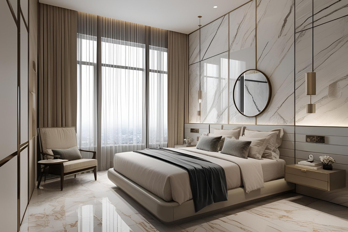 Bedroom: Marble Vs Tiles: Cool Comfort Or Fun Variety