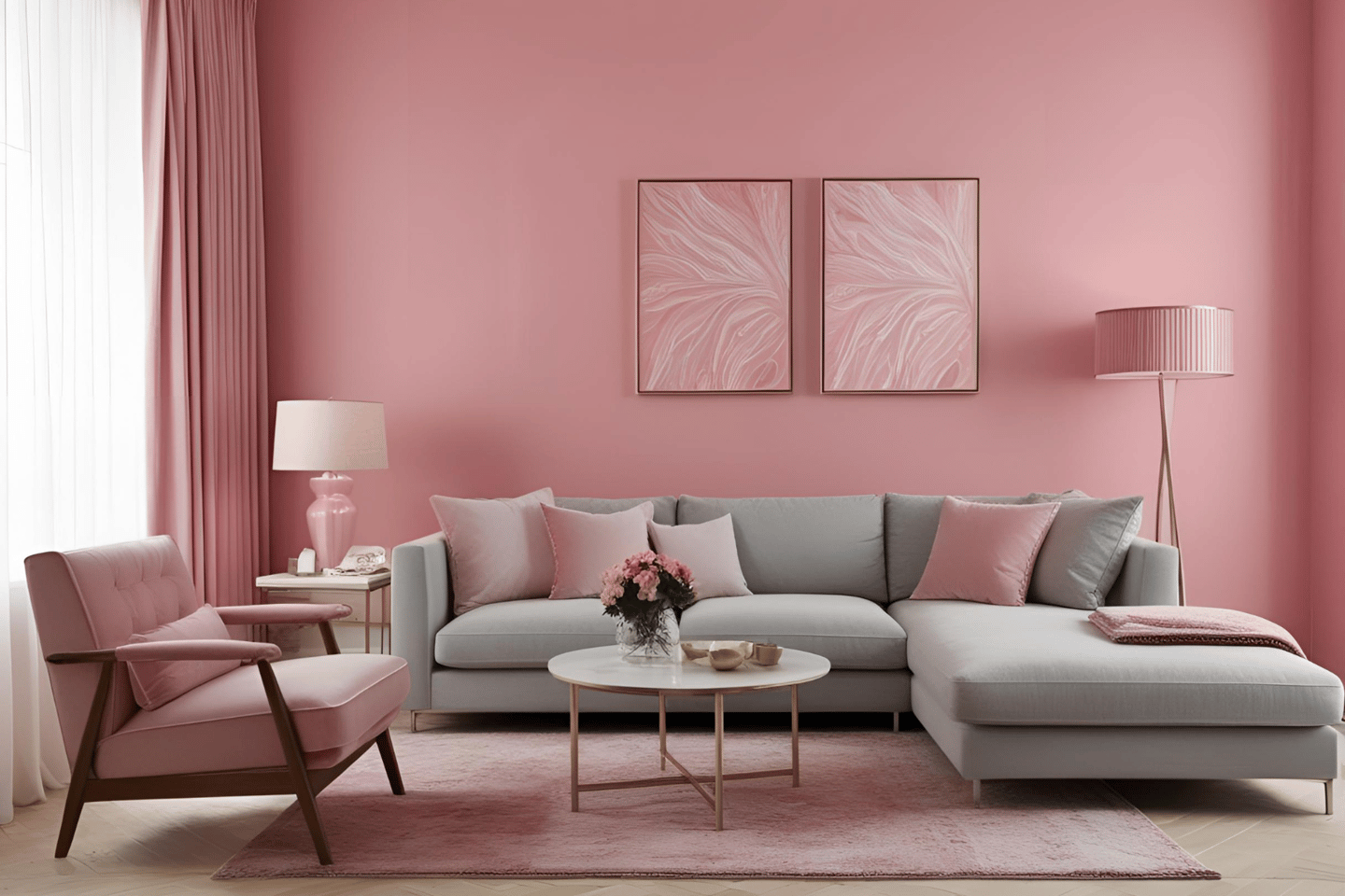 Pale pink is beautiful for a bedroom