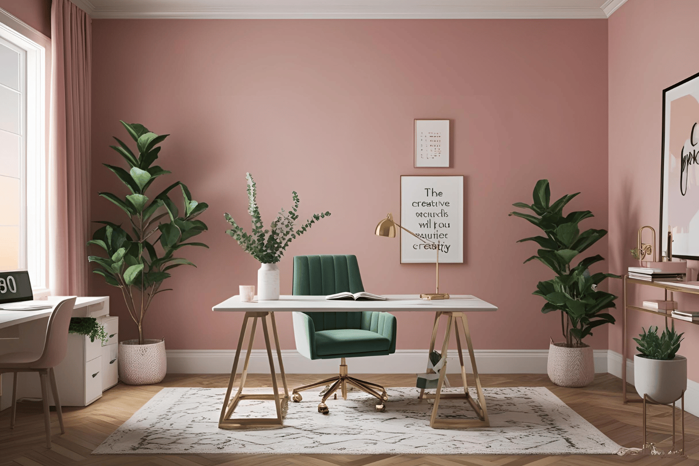 There is nothing more than blush pink on the wall