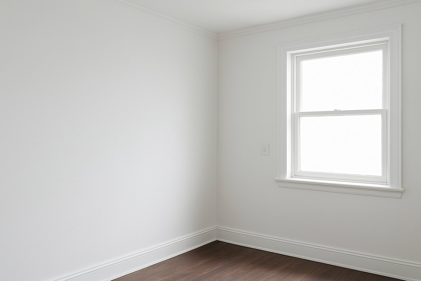 a room with a window and a window, after painting