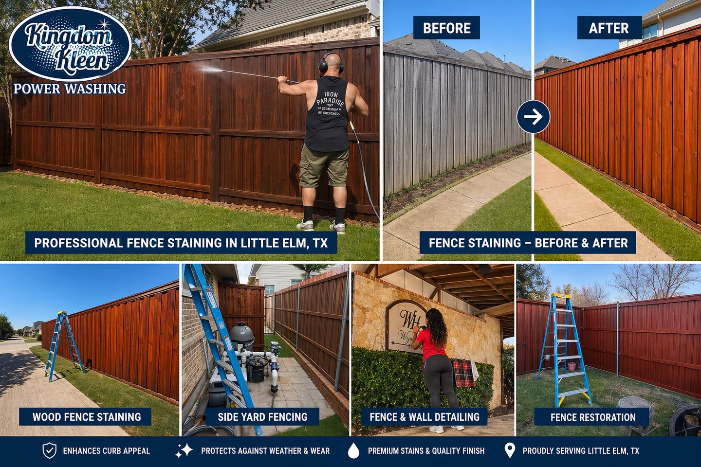 Professional Fence Staining in Little Elm, TX