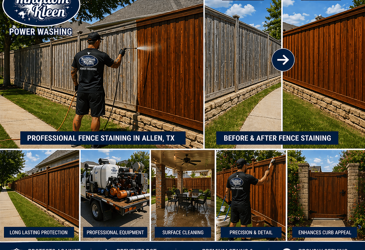 Professional Fence Staining in Allen, TX