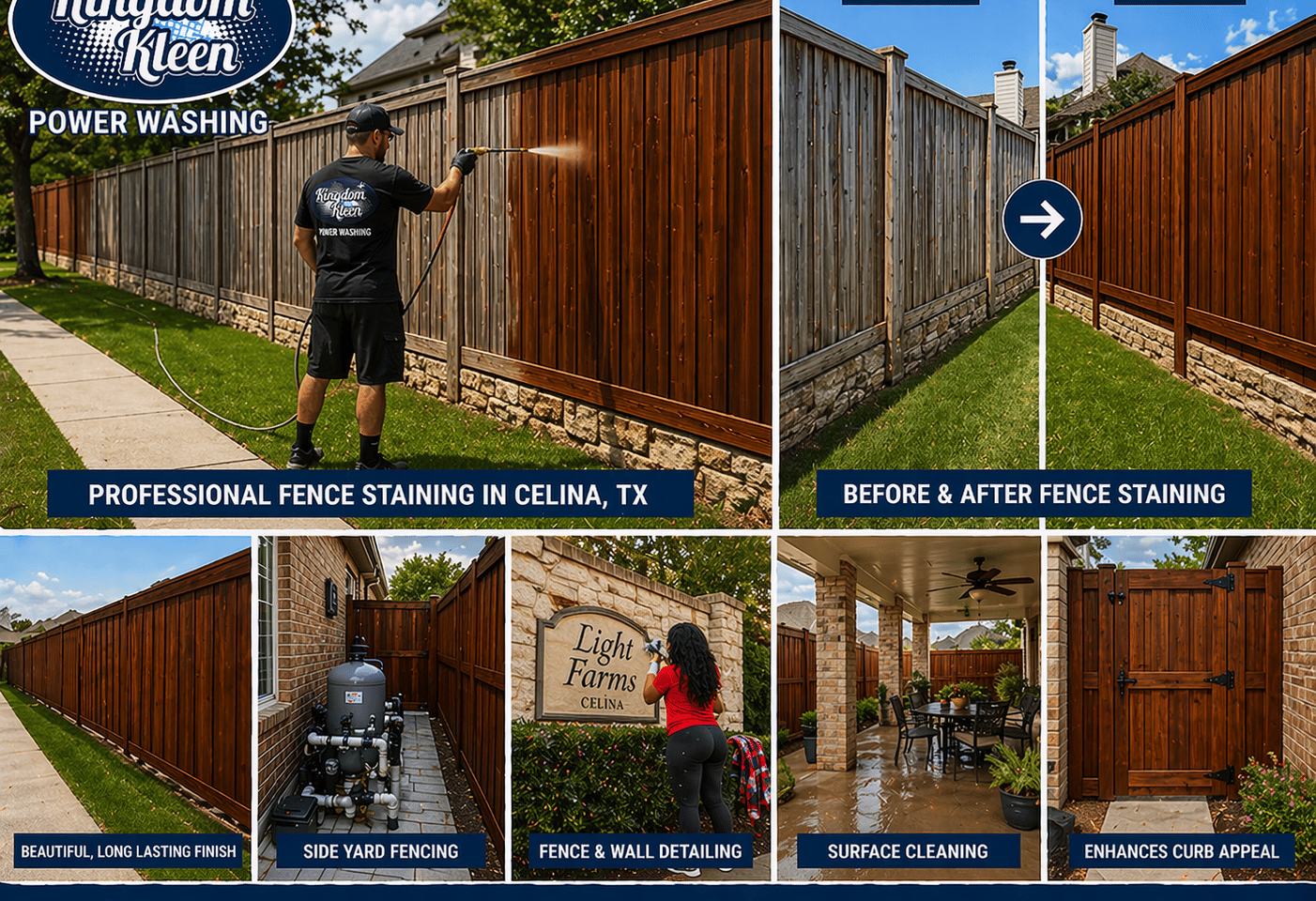 Professional fence staining in Celina, TX
