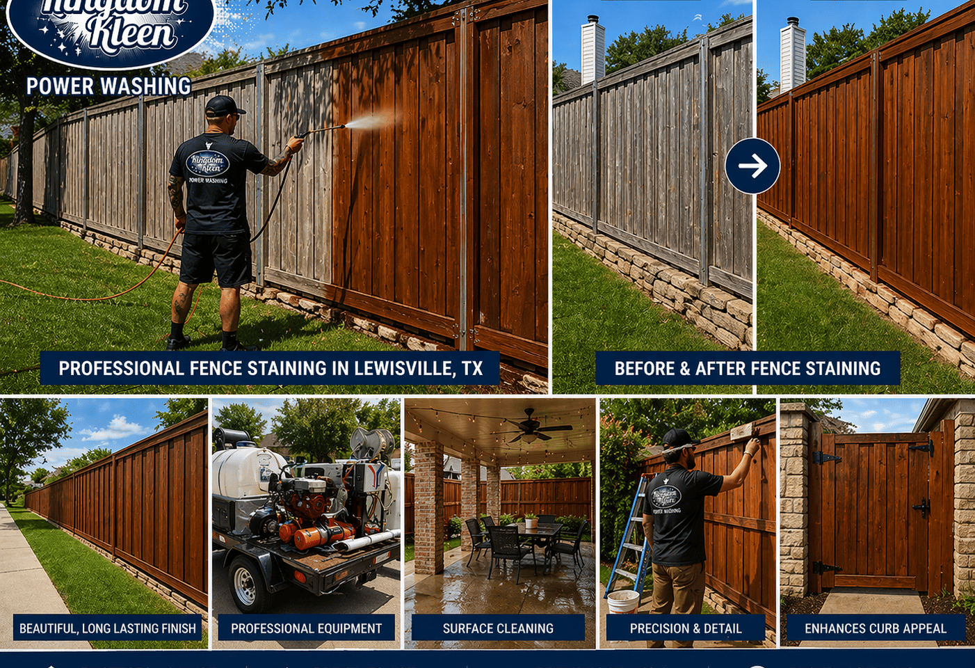 Professional Fence Staining in Lewisville, TX