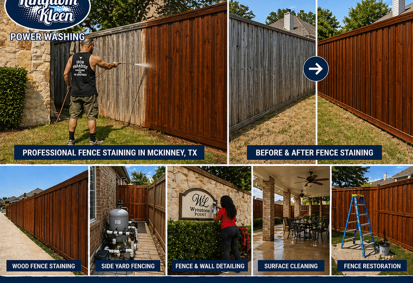 Professional fence staining services in McKinney