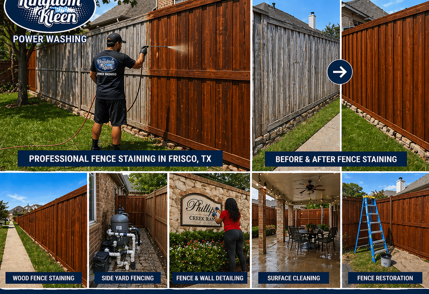 Professional Fence Staining in Frisco, TX