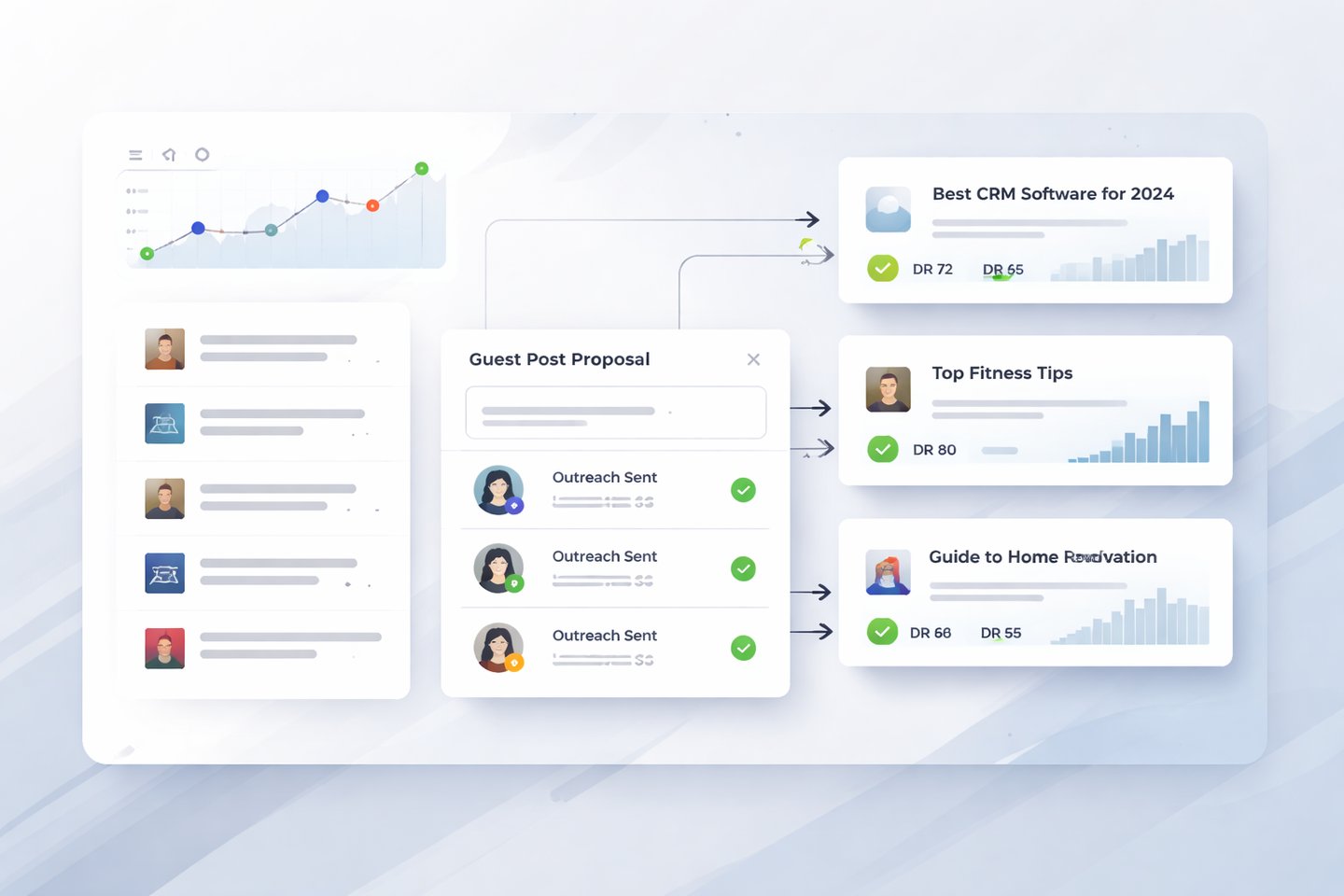 Editorial link building workflow dashboard