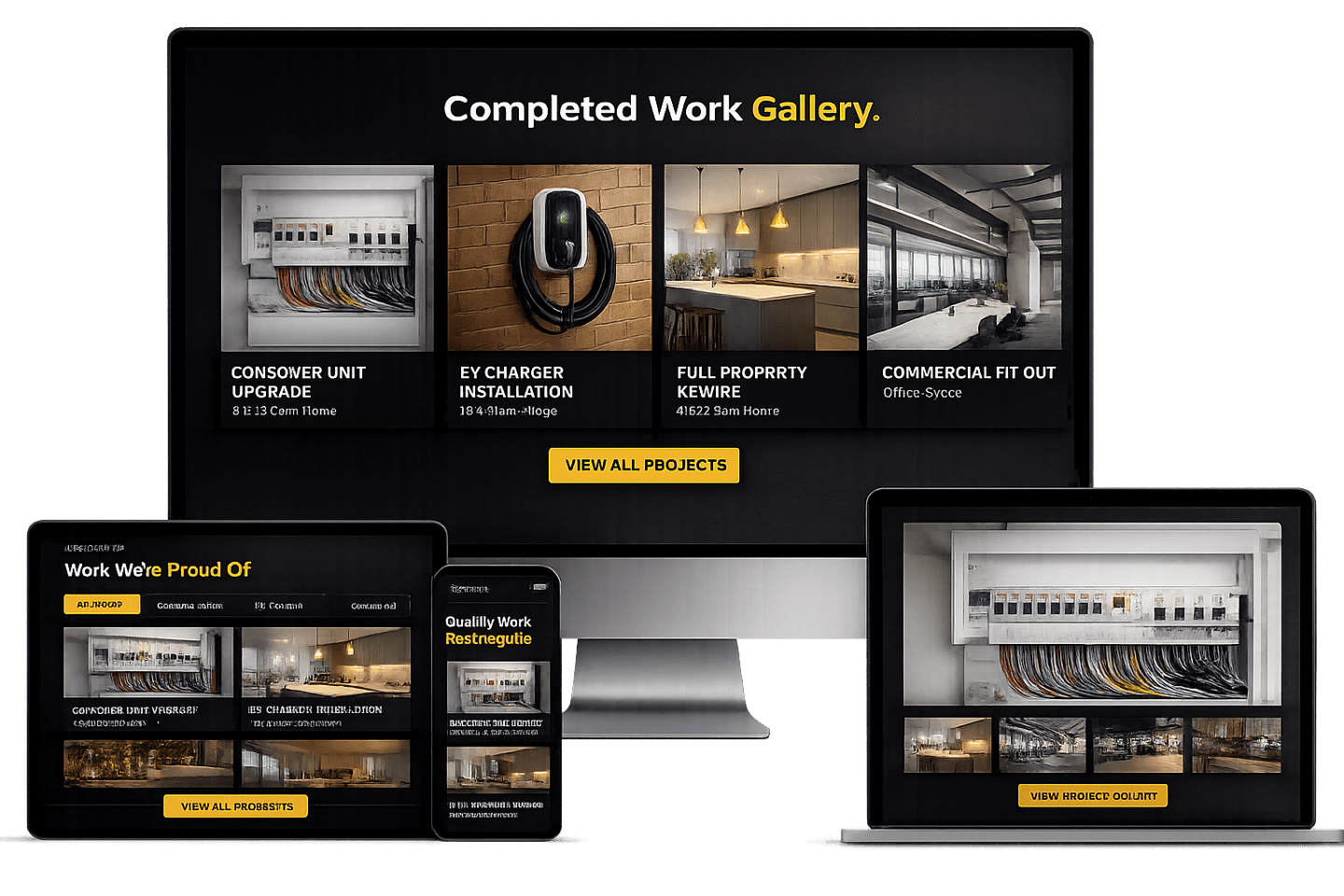 Responsive electrician service website design portfolio