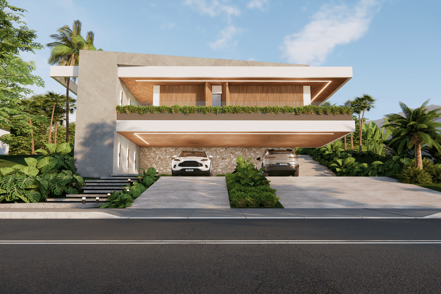 fachada imponente de casa