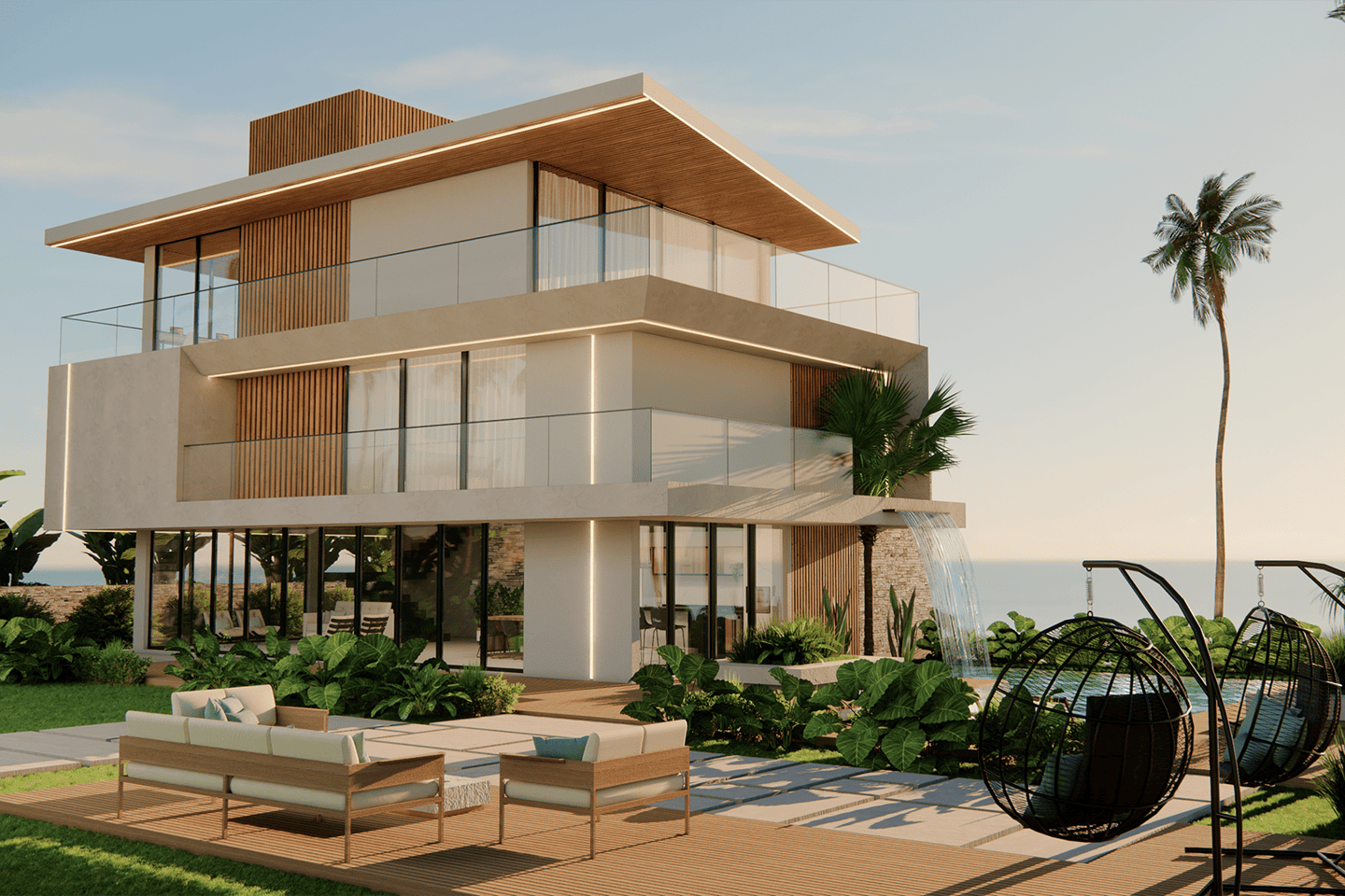 projeto de casa de alto padrão com vista para o mar