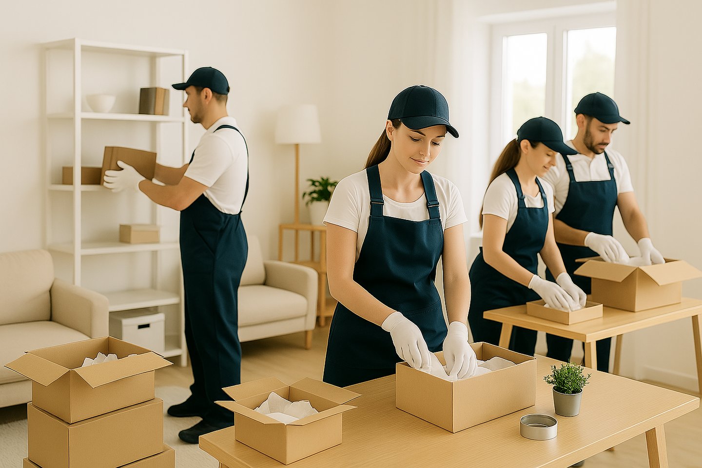 Zespół profesjonalistów starannie pakuje rzeczy przed przeprowadzką w Gdańsku i Trójmieście.