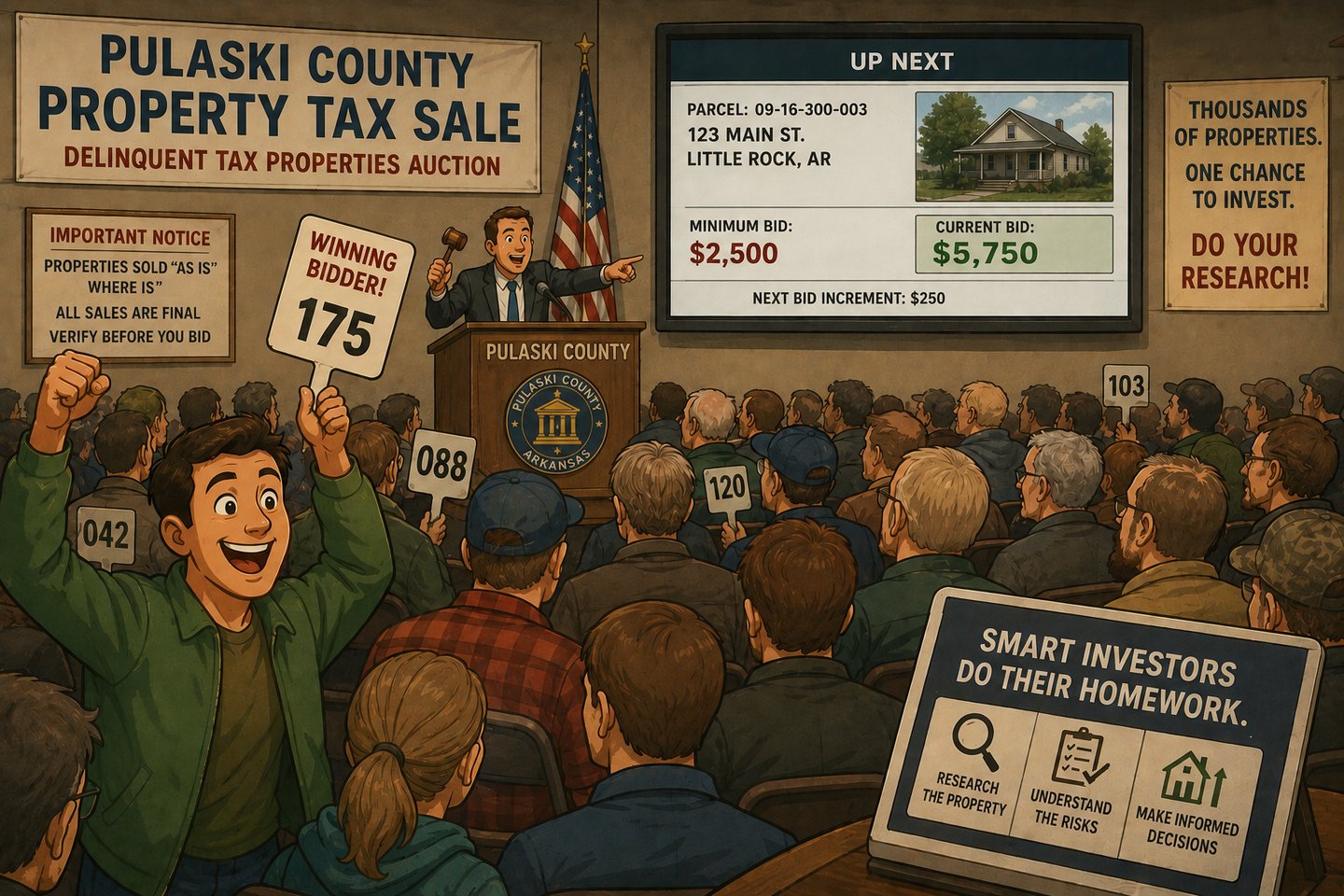 Pulaski county, AR holds the largest property tax sale annually.
