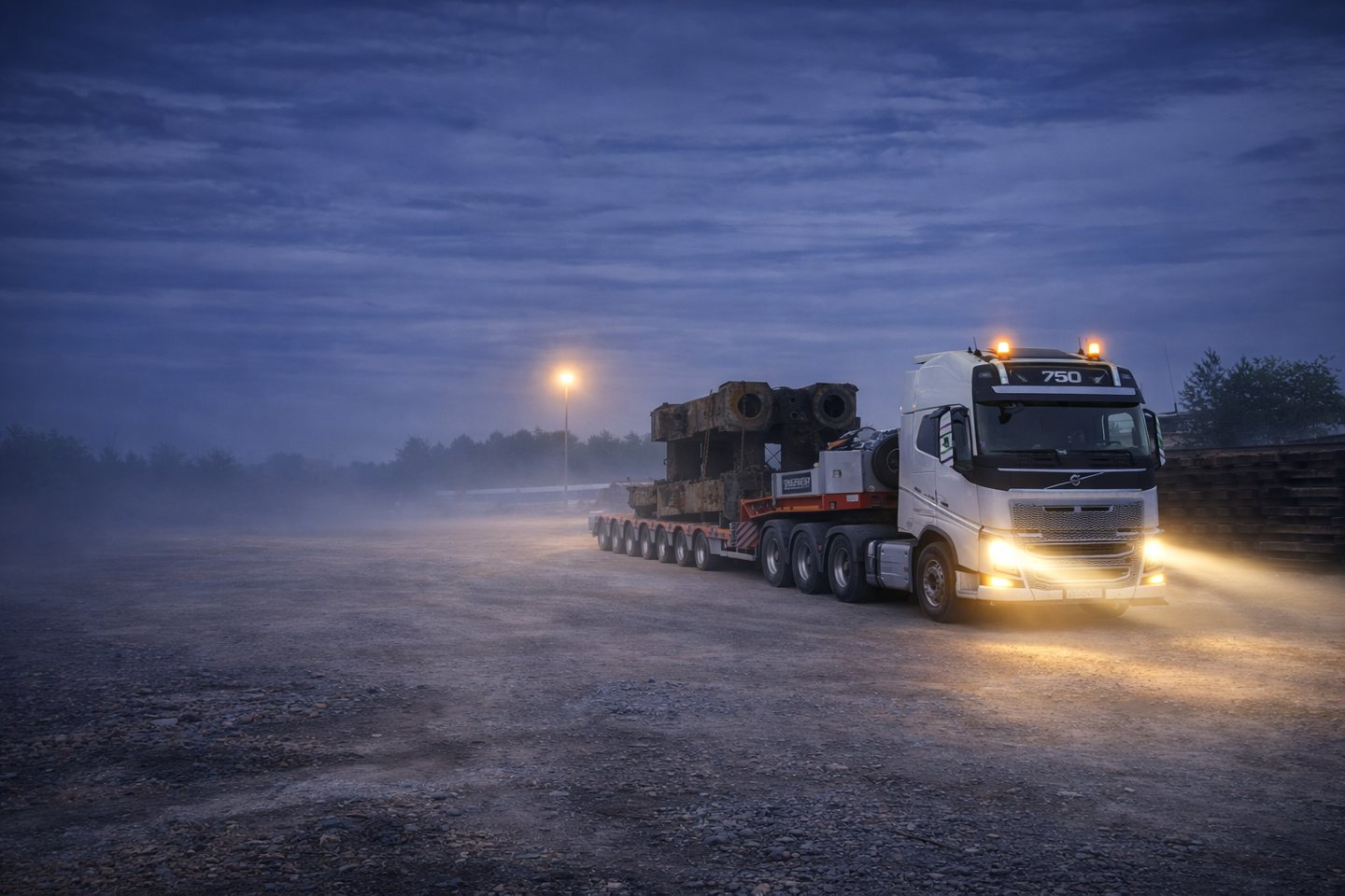 Heavy equipment transport for complex cross-border cargo execution