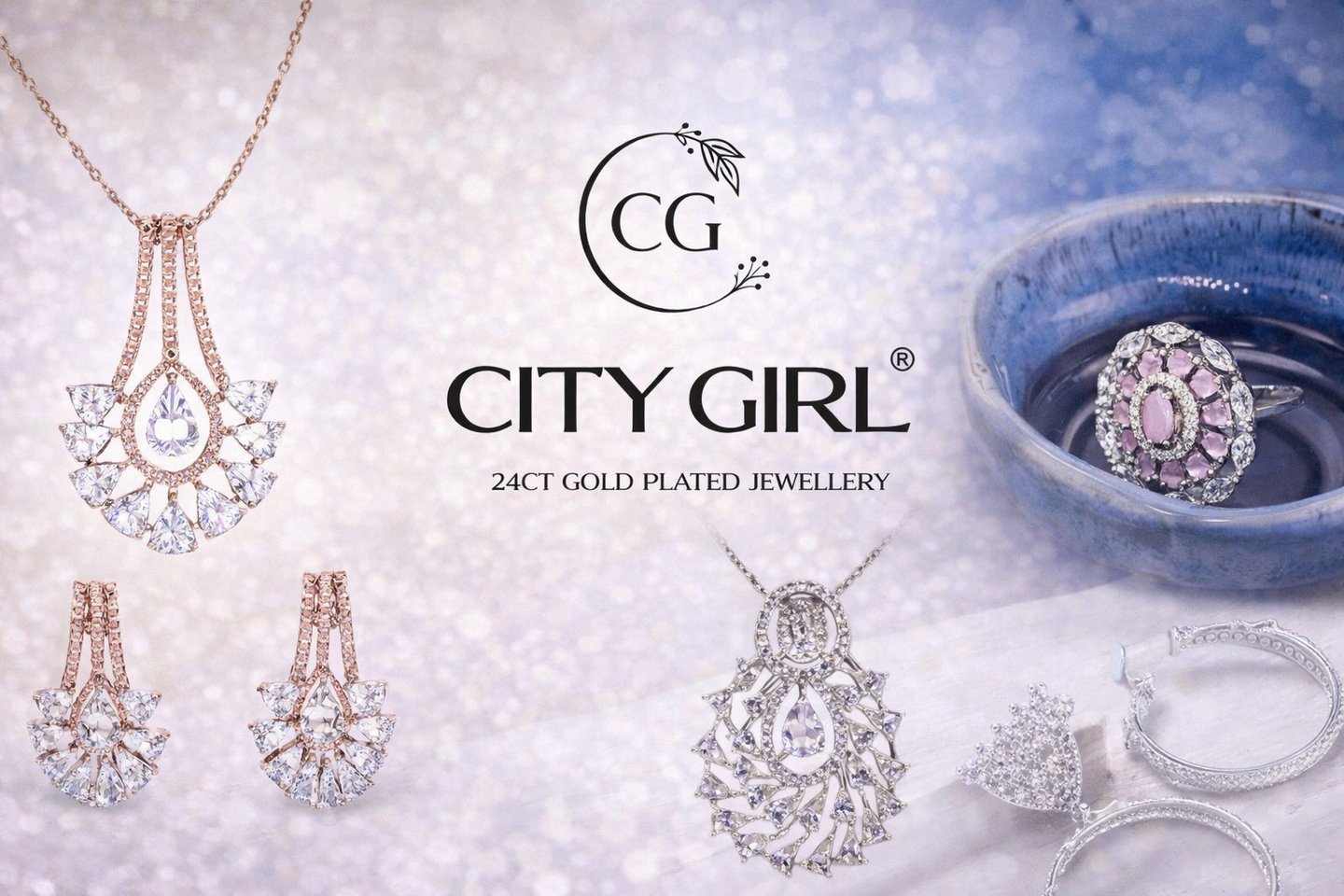 City Girl Jewellery - City Gold Jewellery -18Carat Gold Plated Bridal Wear Party Wear Daily Wear
