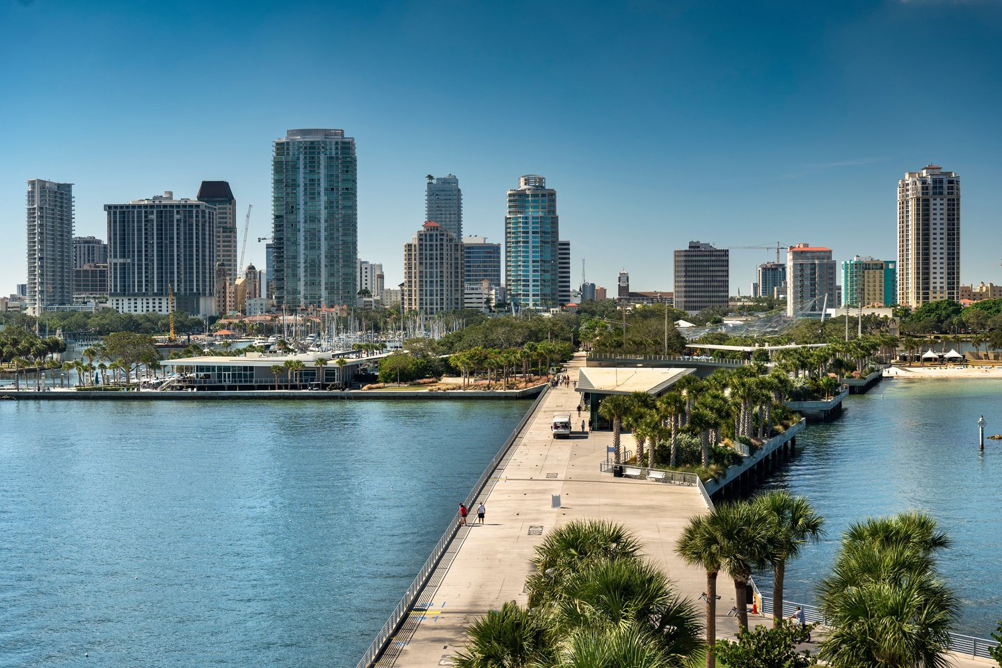 St. Petersburg FL skyline and waterfront serving local concrete service area