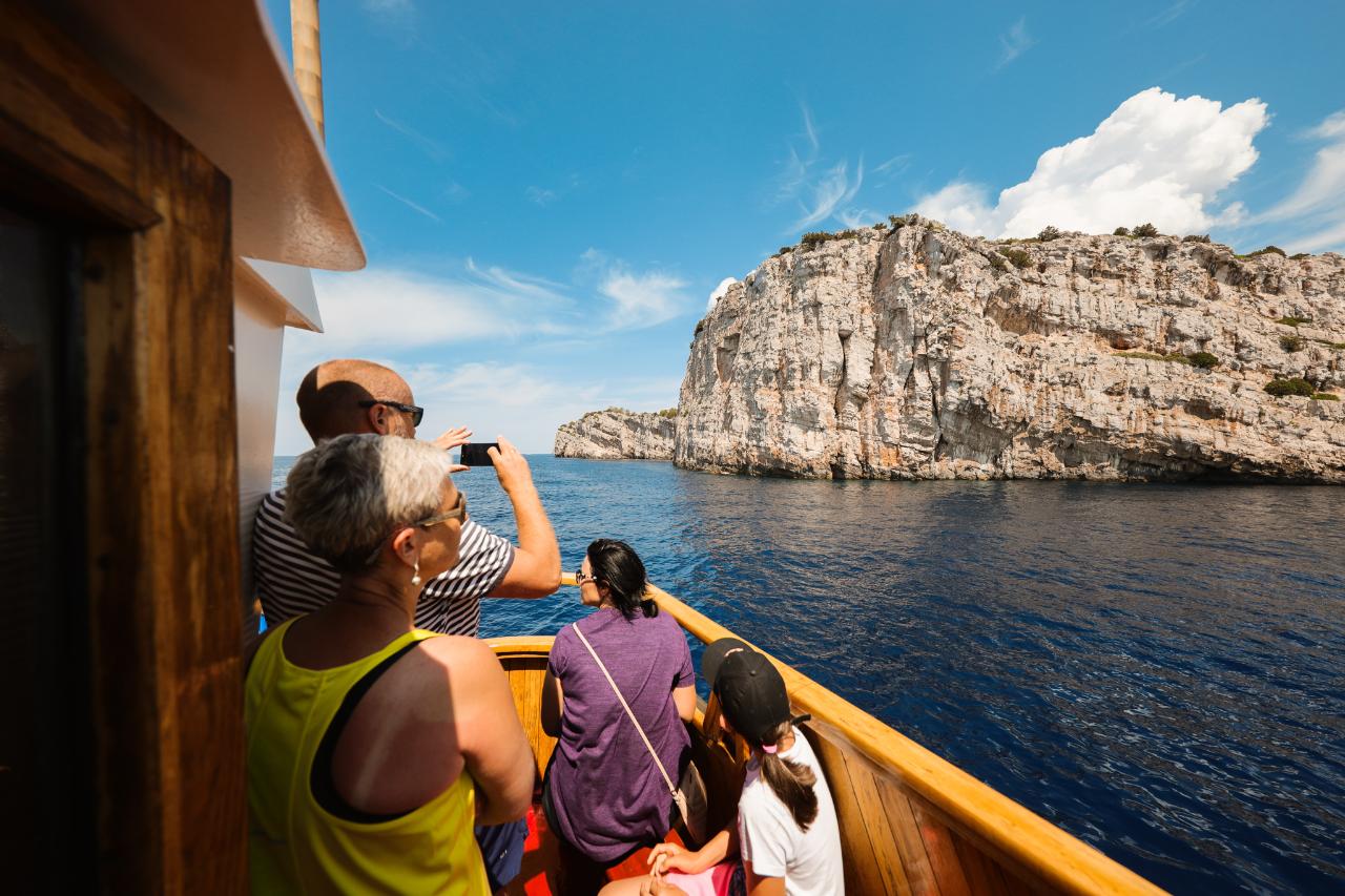 People enjoying the view of the Kornati Islands National Park in the Zadar Archipelago