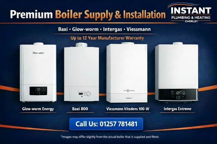 Premium boiler supply and installation services featuring Glow-worm, Baxi, Viessmann, and Intergas models.