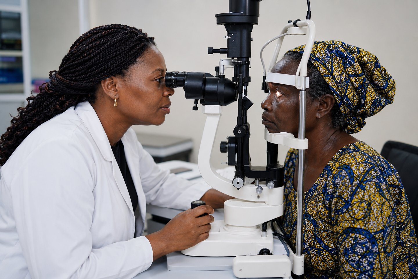 eye examination being done