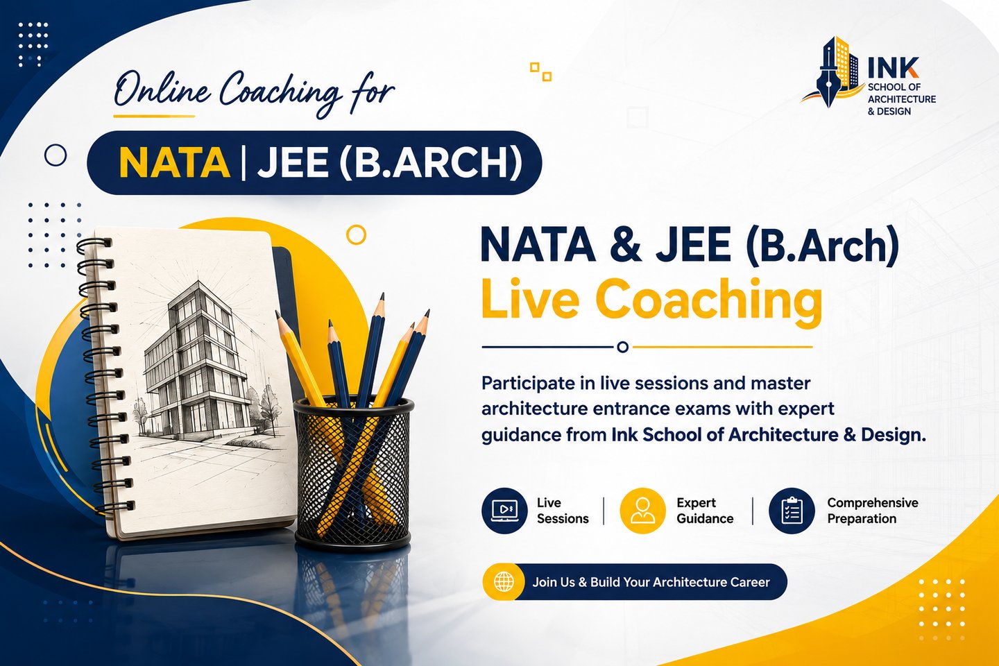 Best Online Coaching for NATA & JEE B.Arch Preparation in India by INK School of Architecture