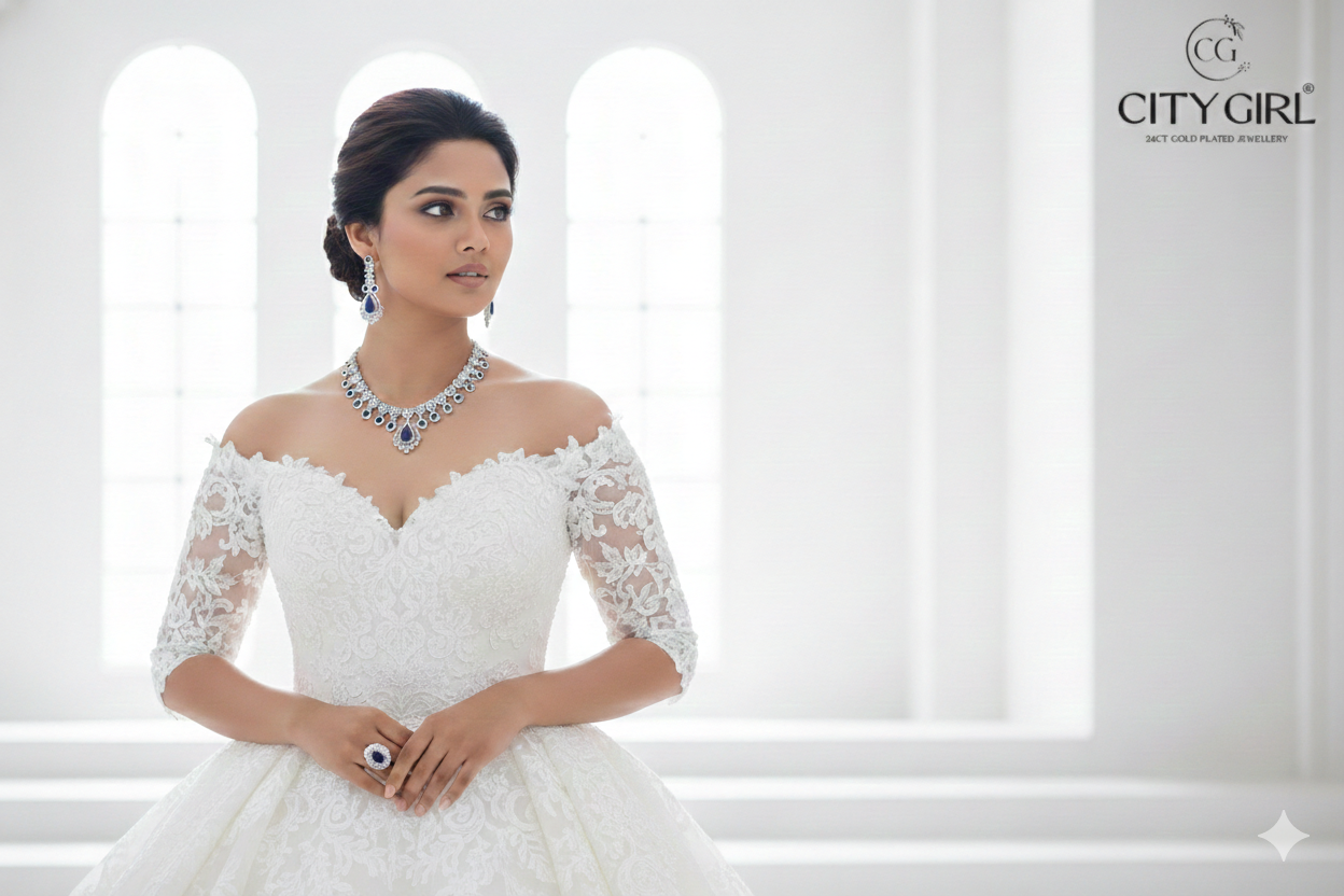 City Girl Jewellery Rhodium Plated Bridal Wear Party Wear