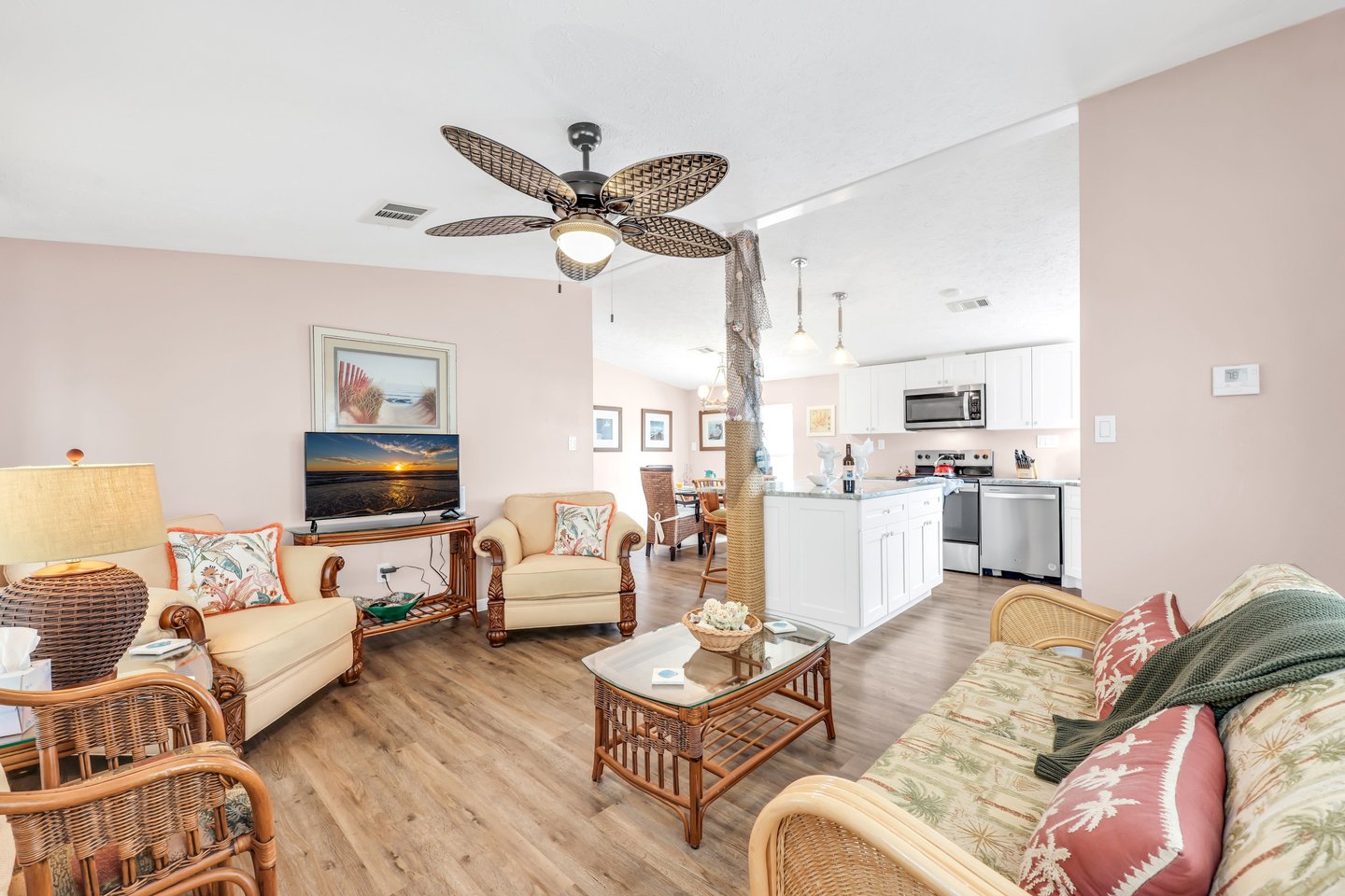 Fun Beach House Vacatrion Rental Living Area