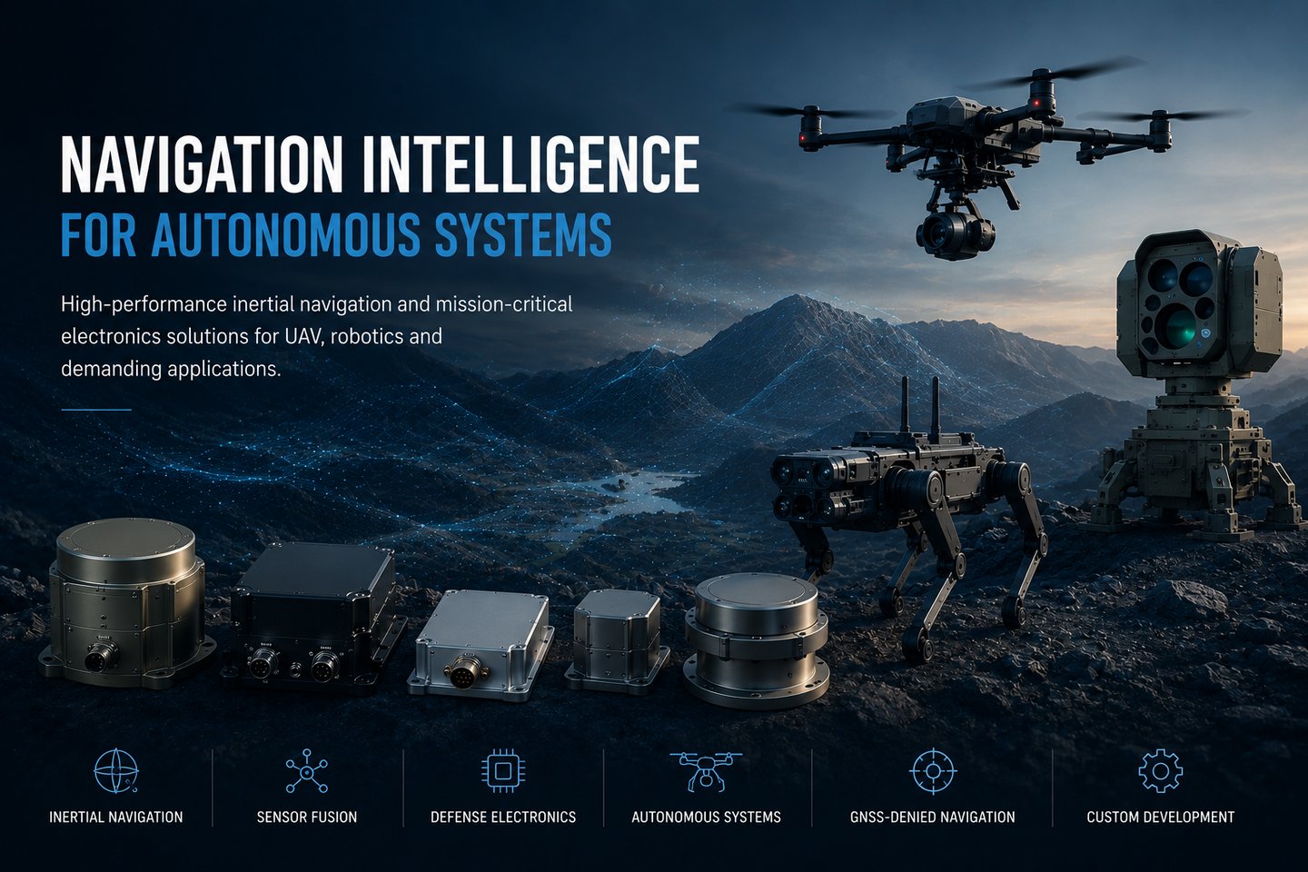 Autonomous navigation and defense electronics solutions featuring inertial sensors, robotics and UAV systems.