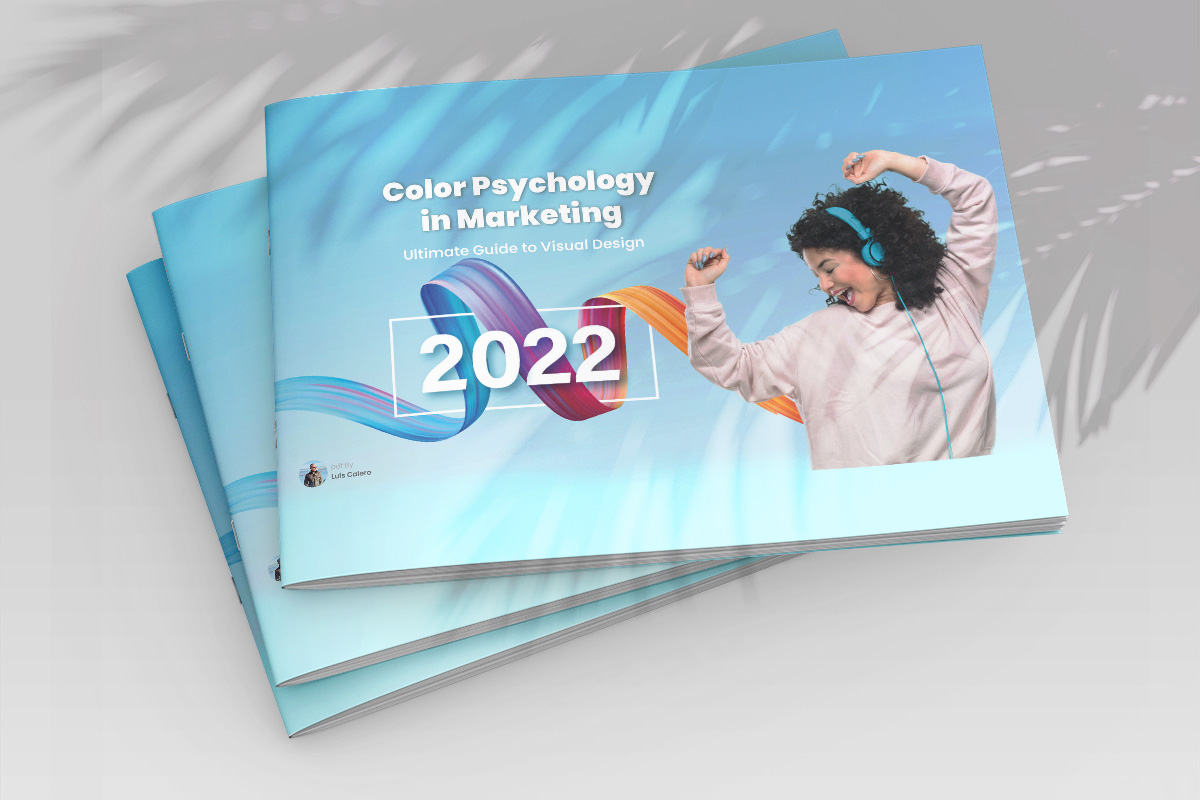 a book with a woman in headphones and a colorful background