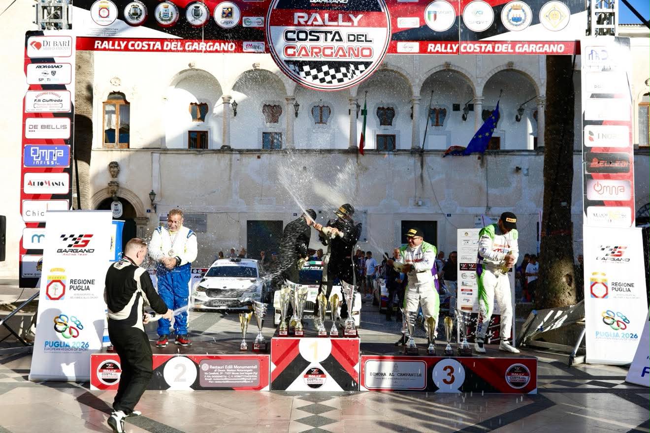 Podio 5° rally Costa del Gargano 2026 CRZ