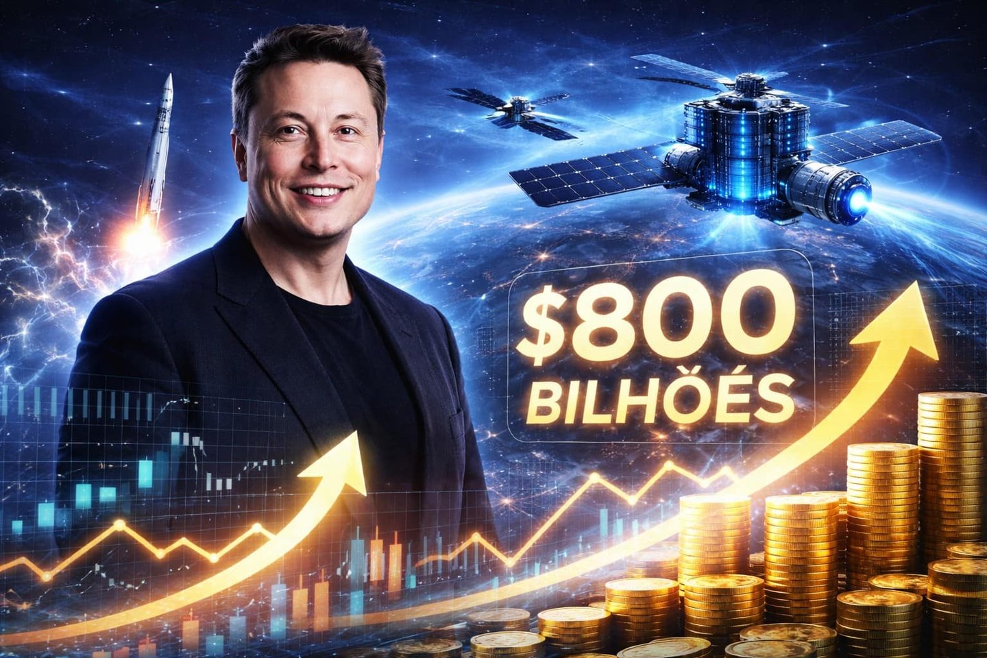 Valorização bilionária e impulso ao patrimônio de Musk