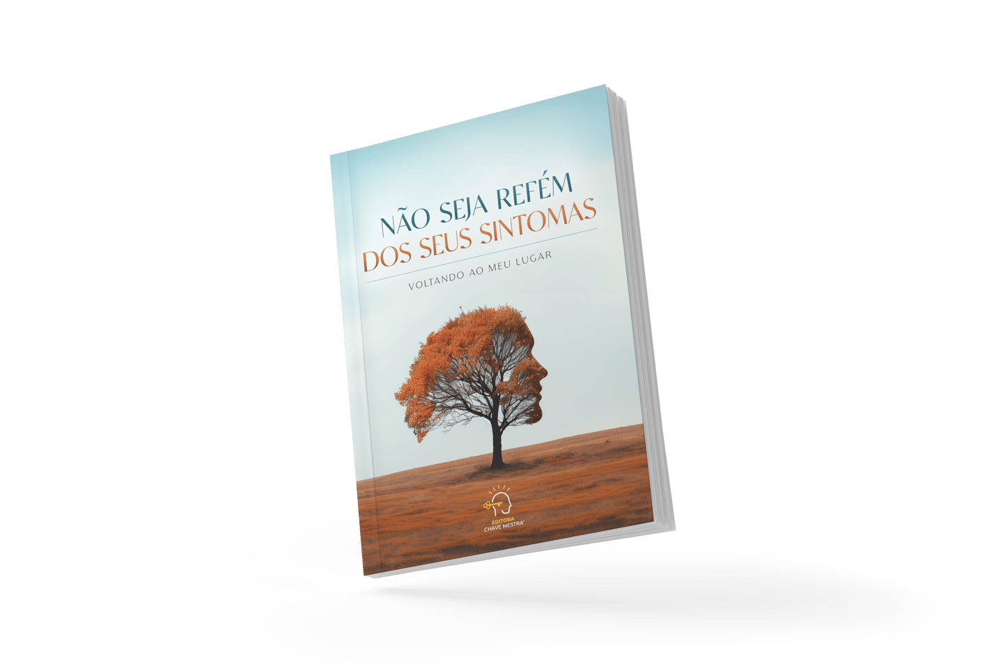 Portuguese book cover featuring a tree shaped like a human face for mental health and symptom relief.