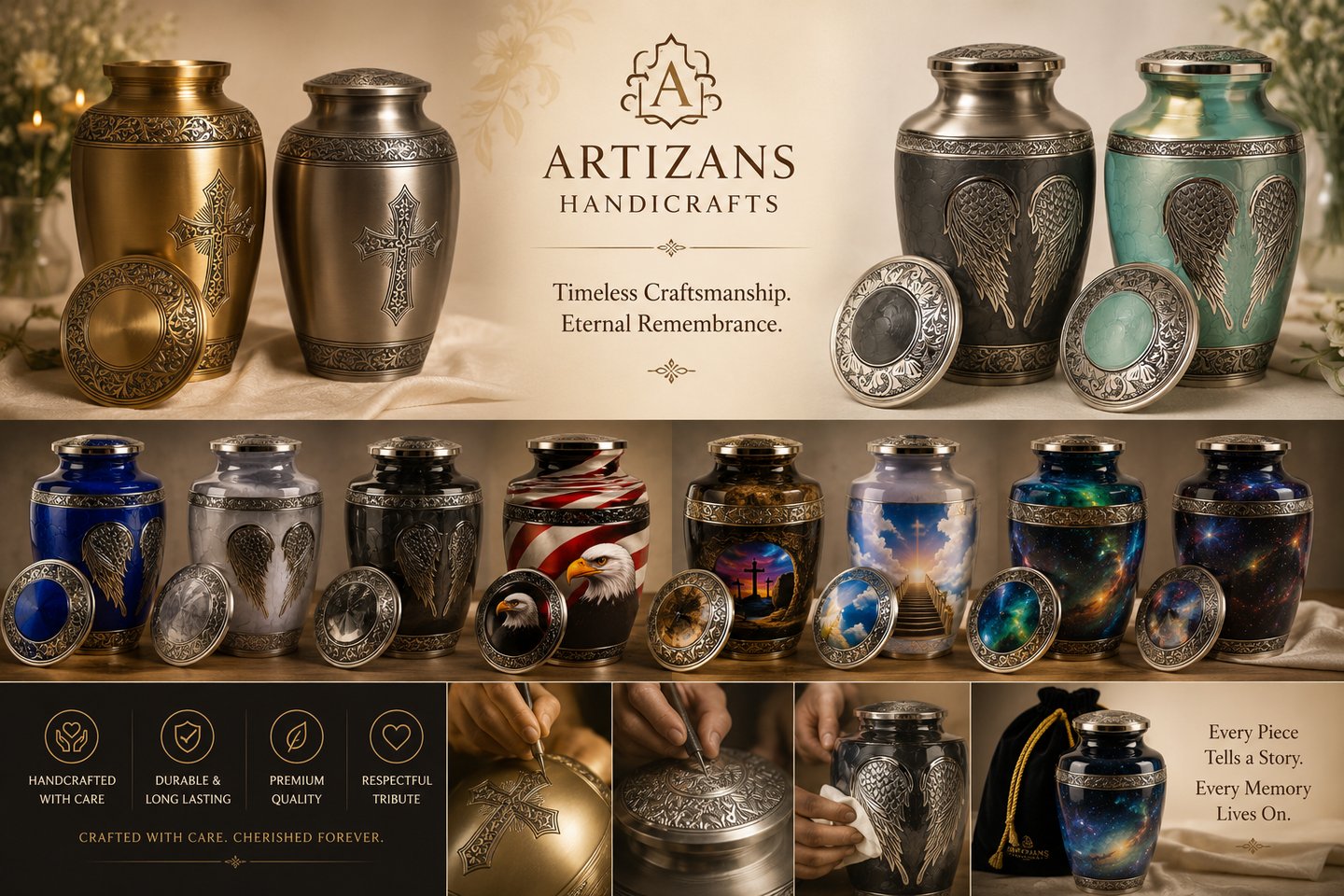 Artizans Handicrafts - Brass Cremation Urns