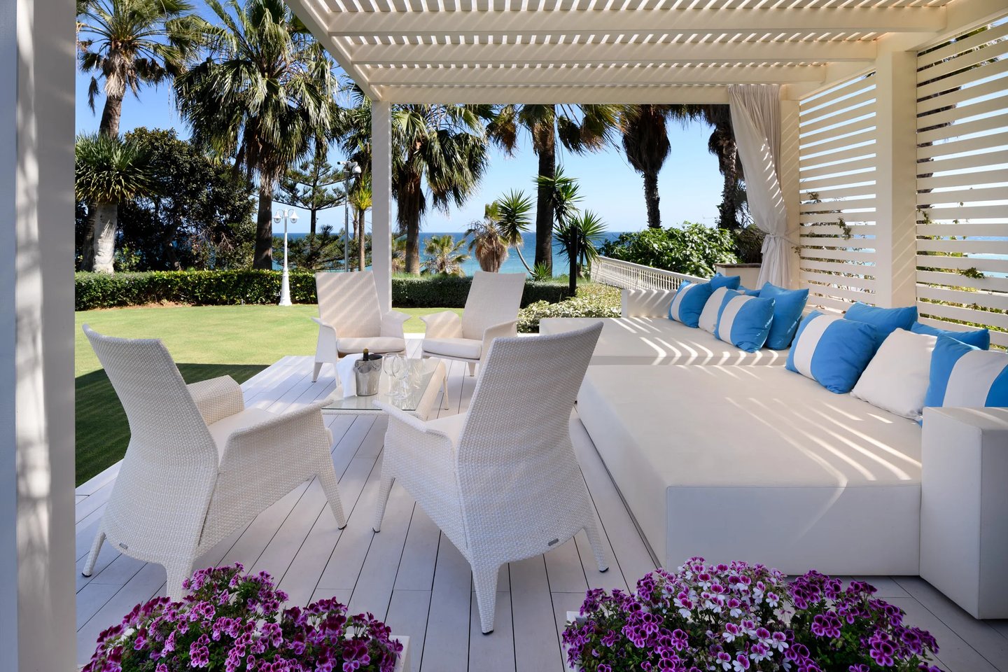 Outdoor dining terrace in Marbella villa