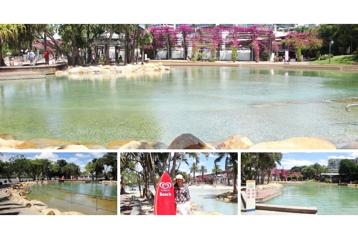 Paisagens da praia urbana de Brisbane