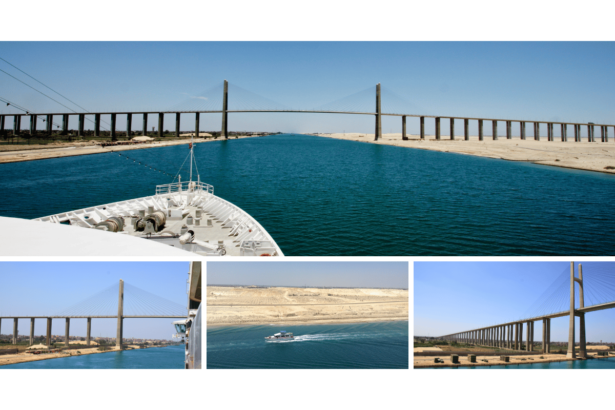 Vista da Ponte da Paz em Suez, Egito